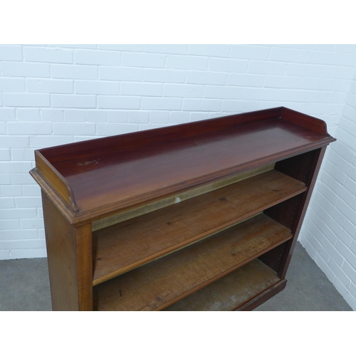 296 - 19th century mahogany open bookcase, 108 x 138 x 34cm.