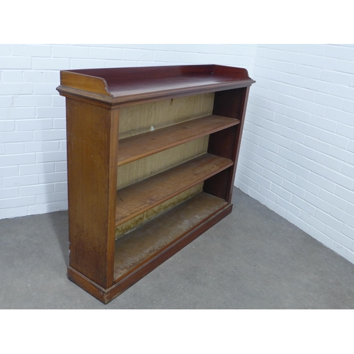 296 - 19th century mahogany open bookcase, 108 x 138 x 34cm.