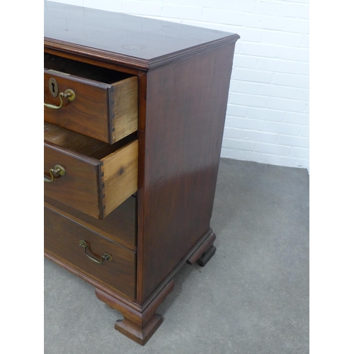 297 - Scottish Georgian mahogany chest, with a rectangular top with moulded edge over three short and thre... 