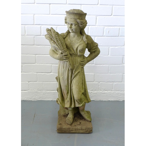 320 - Garden statue emblematic of Summer, 36 x 78cm.