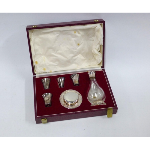 329 - Travelling silver plated communion set, in original fitted box