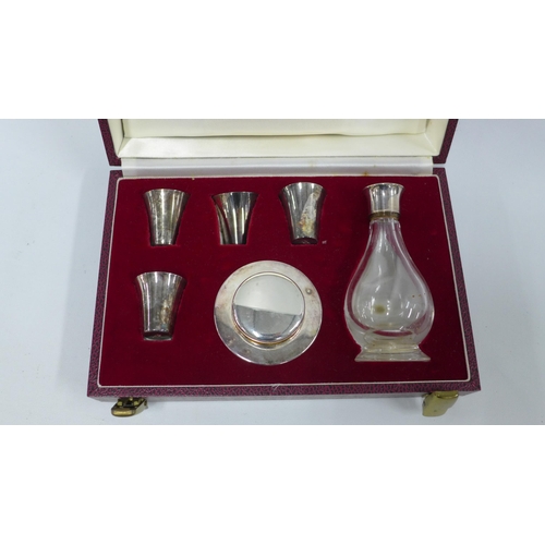 329 - Travelling silver plated communion set, in original fitted box