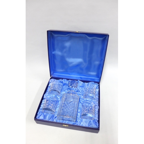 348 - Edinburgh Crystal Bank of Scotland Tercentenary whisky tumblers and spirit decanter with stopper, bo... 