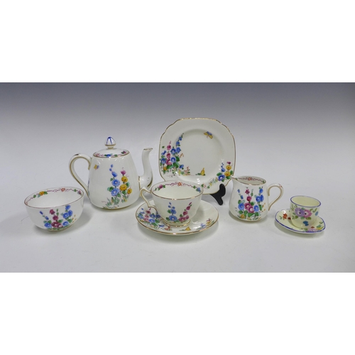 396 - Crown Staffordshire tea set for one, together with a small Tuscan China cup and saucer (8)