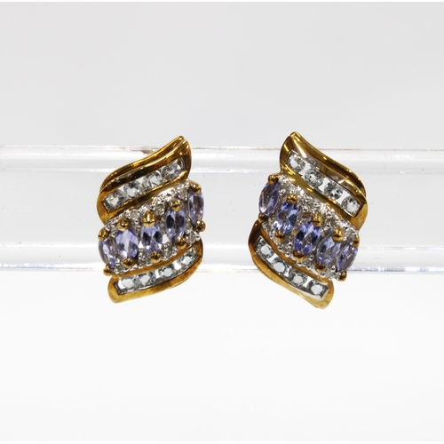 45 - A pair of 9ct gold gemset earrings and a 9ct gold dress ring (2)
