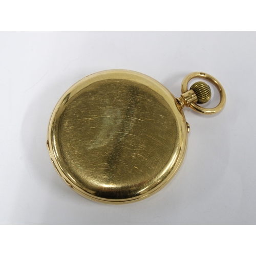 57 - 18ct gold full hunter English Lever pocket watch, stamped 18ct and dial and dust cover numbered 7293... 