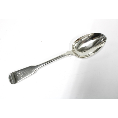 71 - Scottish provincial silver table spoon, fiddle pattern, Robert Naughton, Inverness c1825, engraved w... 