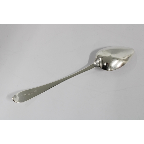 72 - Scottish provincial silver pointed end dessert spoon,  Alexander Campbell, Greenock, c1790, 19cm