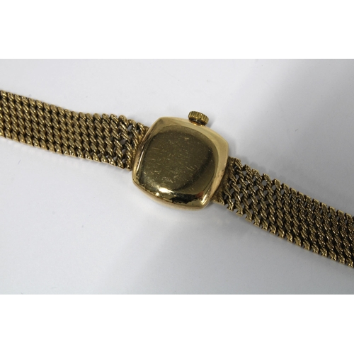 80 - TISSOT, Ladies vintage 9ct gold wristwatch on a 9ct gold bracelet strap