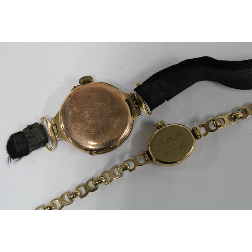 81 - FAVRE LEUBA, Ladies vintage 9ct gold wristwatch on a 9ct gold bracelet strap together with a Ladies ... 