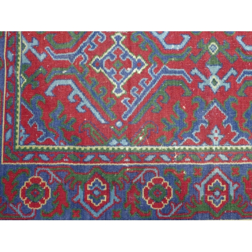 362 - Dutch chenille table cloth, claret ground with Turkish inspired pattern, (with some signs of wear) 1... 