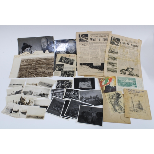 366 - WWII Interest: 'Uncle Geoff's War Memorabilia' which includes photographs from the Western Desert, p... 