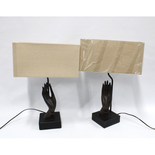 443 - Pair of table lamps and shades, 35 x 52cm. (2)