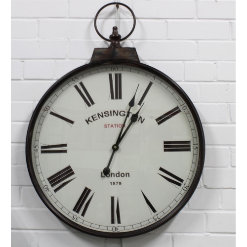 444 - Modern 'Kensington Station' wall clock, 60 x 82cm.