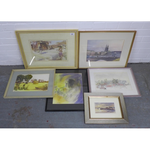 200 - Framed prints and artworks to include 'The Rope Makers of Aragon' a William Russell Flint framed  pr... 