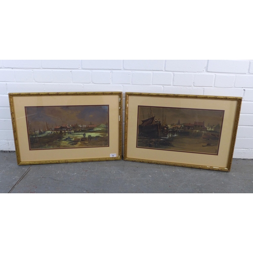 76 - JAMES JACK, FIFE FISHING VILLAGE & ANOTHER, a companion pair of watercolours, signed and framed unde... 