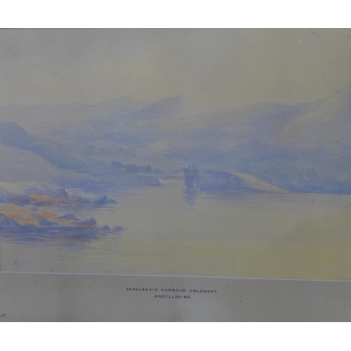 78 - SCOTTISH SCHOOL, group of four watercolours of Colonsay to include Loch Faad, Killoran Bay from Colo... 