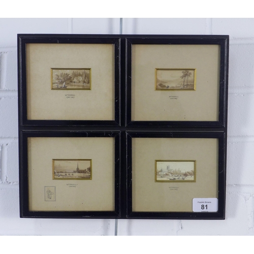 81 - WILLIAM HAVELL (1782-1857) group of four small watercolours, individually framed under glass and mou... 