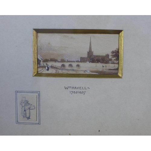 81 - WILLIAM HAVELL (1782-1857) group of four small watercolours, individually framed under glass and mou... 