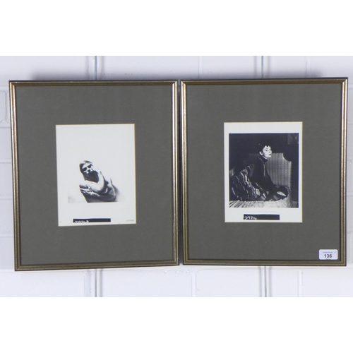 136 - AUDREY HEPBURN & RUDOLPH NUREYEV, two non vintage silver gelatin prints from the original negatives ... 