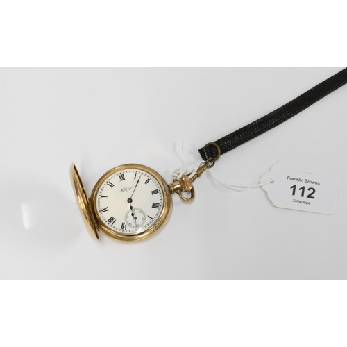 112 - Waltham gold plated half hunter pocket watch