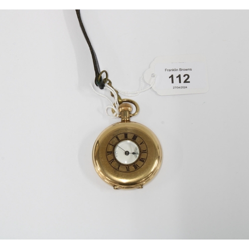 112 - Waltham gold plated half hunter pocket watch