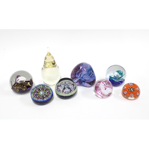 125 - Glass paperweights to include three Scottish millefiori examples to include Paul Ysart,  one with a ... 