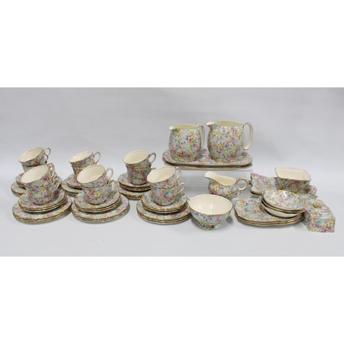 134 - Royal Winton chintz 'Marion' pattern teaset and tablewares to include cups, saucers, jugs, serving d... 