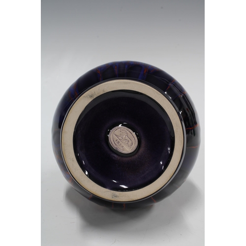 151 - Hutschenreuther 1970s vase with purple and orange streaked glaze, 21cm
