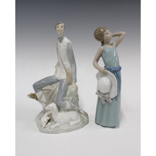 166 - Lladro figure and  Nao figure group (2)