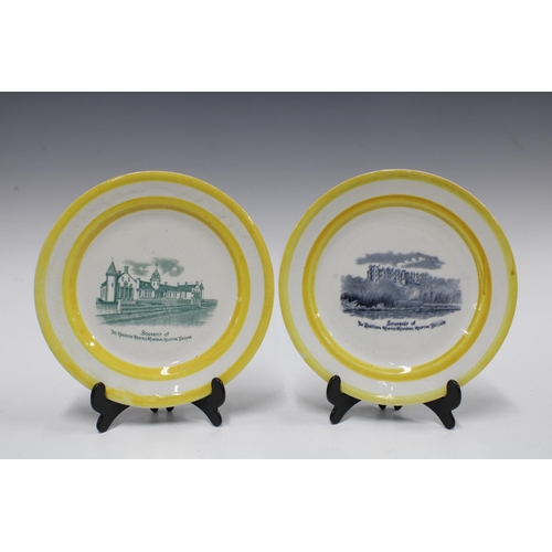 351 - Set of two Wemyss commemorative plates with printed transfer, inscribed 'Souvenir of The Randolph We... 