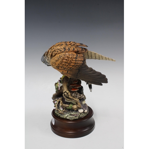 359 - Royal Doulton Kestrel (Falco Tinnunculus), Ltd Ed 44 / 950, on wooden base, 29cm high including base