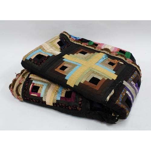 406 - Early 20th century patchwork quilt, approx 180 x 190cm