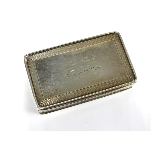 77 - George IV silver gilt snuff box, Nathaniel Mills, Birmingham 1830, with engine turned decoration and... 