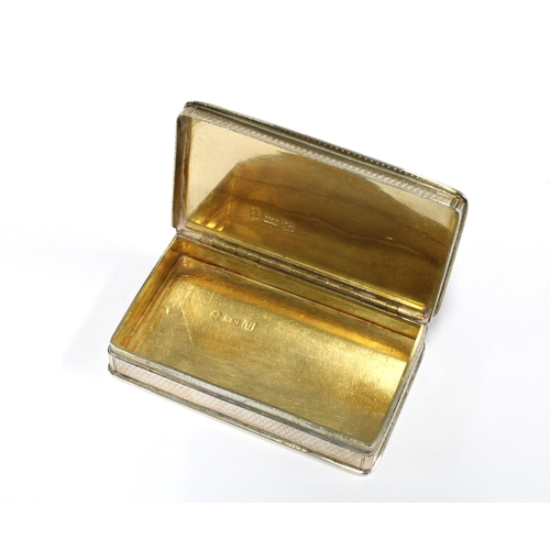 77 - George IV silver gilt snuff box, Nathaniel Mills, Birmingham 1830, with engine turned decoration and... 