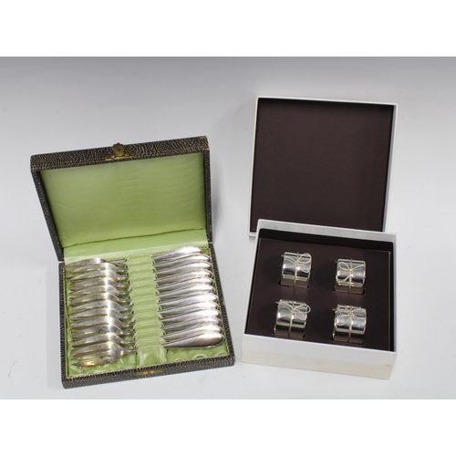 95 - Cased set of 12 continental silver pastry forks, stamped 800, together with a boxed set of four Vera... 