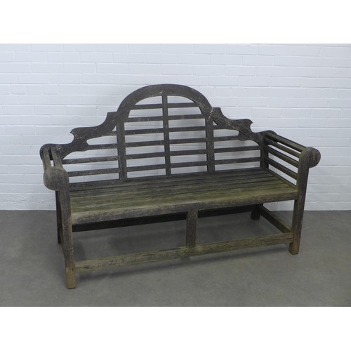 411 - Lutyens style garden bench, 156 x 104cm.