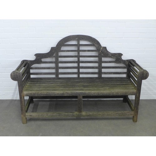 411 - Lutyens style garden bench, 156 x 104cm.