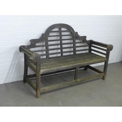 411 - Lutyens style garden bench, 156 x 104cm.