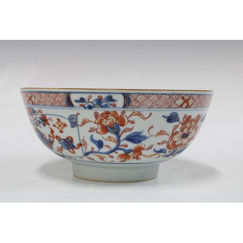 112 - Chinese porcelain bowl painted with flowers and foliage with a plain footrim, 20 x 9cm.