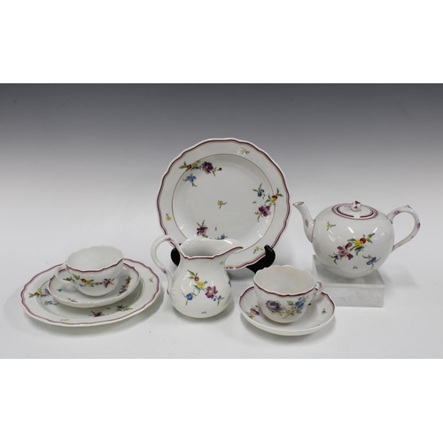 113 - Meissen porcelain part teaset (8) (chip to teapot lid)