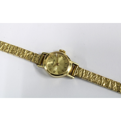 13 - BUCHERER, ladies 18ct gold cased wrist watch, inside of case stamped 750 and signed Bucherer, on an ... 