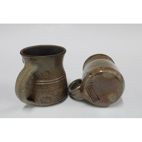 143 - Australian Bendigo Pottery to include goblets, mugs, covered dishes and a carafe, (8)