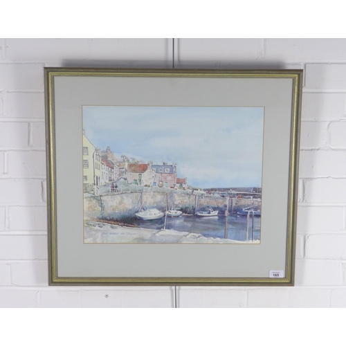 165 - C. BREWSTER, CRAIL HARBOUR, signed watercolour, framed under glass, 47 x 36cm