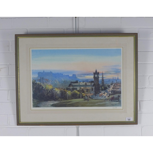 169 - FRED STOTT  Ltd Ed 157/850, pencil signed print OF Edinburgh, framed under glass, 52 x 34cm