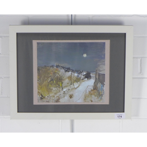 174 - Framed print of Catterline, 24 x 22cm