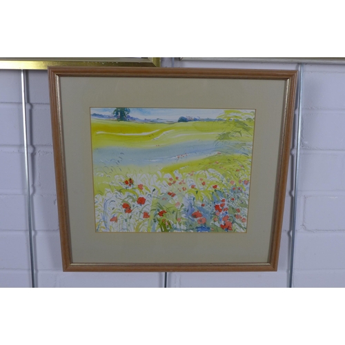 176 - SUSAN MACOLL, Untitled watercolour of poppies, together with watercolours by MARGARET CUTHBERT (3)