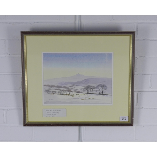 178 - DAVID BELLAMY, BRENTMOR - DARTMOOR, signed watercolour, framed under glass and labelled verso, 30 x ... 