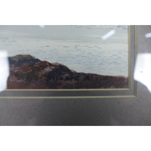 179 - RICHARD ALDRED D.A. (Edin), MORNING LIGHT, LOCH LAGGAN, signed watercolour, framed under glass and l... 