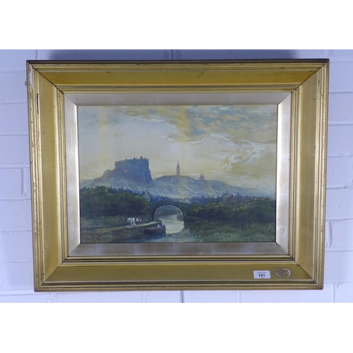 181 - HAMILTON GLASS (SCOTTISH) DEAN BRIDGE, EDINBURGH, signed watercolour, framed under glass, 46 x 32cm